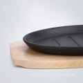 Cast Iron Single Serve Fajita Plate/Pan with Wooden Tray